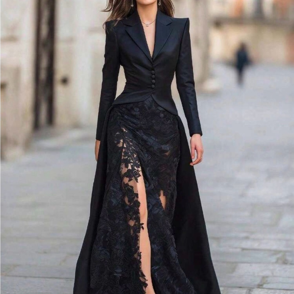 Elegant Black tuxedo dress